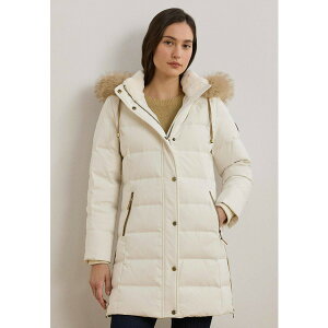 t[ fB[X R[g AE^[ FAUX-FUR-TRIM HOODED DOWN COAT - Down coat - cream