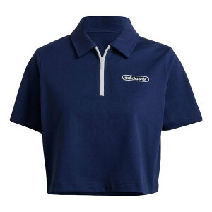 adidas AfB_X fB[X Xj[J[ y(WMNS) adidas Original Crop Zip Polo Shirt 'Night Sky' HL6572z TCY US_W_30