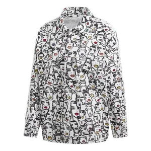 adidas AfB_X fB[X Xj[J[ y(WMNS) adidas Originals x Fiorucci Face logo Print Jacket 'Black White' FL4136z TCY US_W_40