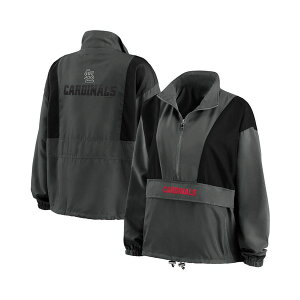 EFA oC GEAh[Y fB[X WPbgu] AE^[ Women's Charcoal St. Louis Cardinals Packable Half-Zip Jacket Charcoal
