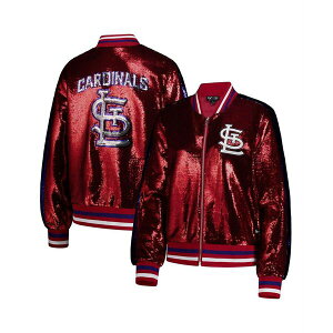 U Ch RNeBu fB[X WPbgu] AE^[ Women's Red St. Louis Cardinals Sequin Full-Zip Bomber Jacket Red