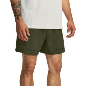 アンダーアーマー メンズ ハーフ＆ショーツ ボトムス Under Armour Men's Project Rock 5" Woven Shorts Marine Od Green/Black