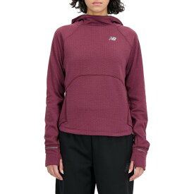 ニューバランス レディース パーカー・スウェットシャツ アウター New Balance Women's Heat Grid Hoodie Burgundy Heather