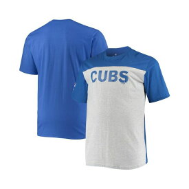 ファナティクス メンズ Tシャツ トップス Men's Branded Royal and Heathered Gray Chicago Cubs Big and Tall Colorblock T-shirt Royal, Heathered Gray