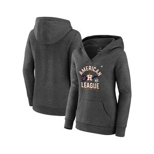 t@ieBNX fB[X p[J[EXEFbgVc AE^[ Women's Branded Heathered Charcoal Houston Astros 2021 American League Champions Locker Room Plus Size Crossover Neck Pullover Hoodie Heathered Charcoal