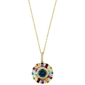 エフィー コレクション レディース ネックレス・チョーカー・ペンダントトップ アクセサリー EFFY&reg; Multi-Gemstone (2-7/8 ct. t.w.) & Diamond (1/4 ct. t.w.) Circle 18" Pendant Necklace in 14k Gold Yellow Gold