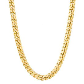 イタリアン ゴールド メンズ ブレスレット・バングル・アンクレット アクセサリー Men's Solid Cuban Link 24" Chain Necklace in Sterling Silver Gold Over Silver