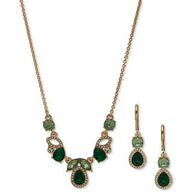 アンクライン レディース ネックレス・チョーカー・ペンダントトップ アクセサリー Crystal & Stone Cluster Statement Necklace & Drop Earrings Set Green