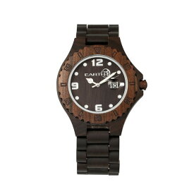 アースウッド メンズ 腕時計 アクセサリー Raywood Wood Bracelet Watch W/Date Brown 47Mm Dark Brown
