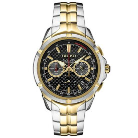 セイコー メンズ 腕時計 アクセサリー Men's Chronograph Coutura Two-Tone Stainless Steel Bracelet Watch 42mm Black