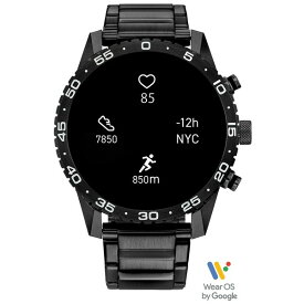 シチズン メンズ 腕時計 アクセサリー Unisex CZ Smart Wear OS Black-Tone Stainless Steel Bracelet Smart Watch 45mm Gray