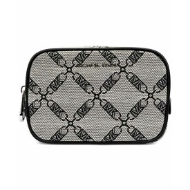 マイケルコース レディース ベルト アクセサリー Women's Logo Jacquard Fanny Pack Black/lt Cream/silver