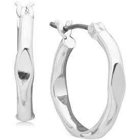 アンクライン レディース ピアス＆イヤリング アクセサリー Silver-Tone Small Pinched Hoop Earrings, 0.6" Silver