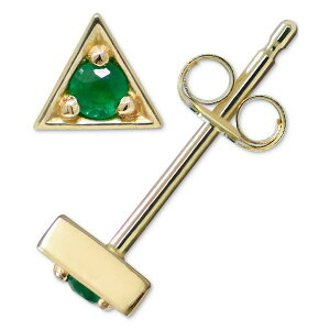 AW[ Y sAXECO ANZT[ Emerald Triangle Stud Earrings in 14k Gold (Also in Turquoise, Australian Opal, & Sapphire) EMERALD