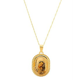 イタリアン ゴールド レディース ネックレス・チョーカー・ペンダントトップ アクセサリー Polished Mary and Baby Jesus Medallion on 18" Chain in 14K Yellow Gold Yellow Gold