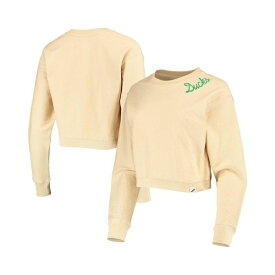 リーグカレッジエイトウェア レディース パーカー・スウェットシャツ アウター Women's Cream Oregon Ducks Corded Timber Cropped Pullover Sweatshirt Cream