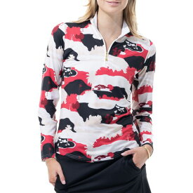 サン ソレイユ レディース シャツ トップス San Soleil Women's Solcool Print Mock Neck Long Sleeve Golf Shirt Vista Natural