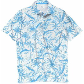 スケールズ メンズ シャツ トップス Scales Men's Loose Lines Golf Polo Powder Blue