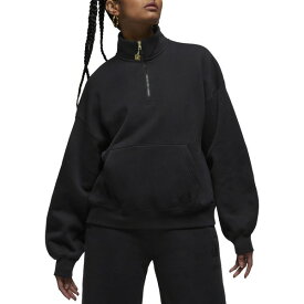 ジョーダン レディース シャツ トップス Jordan Women's Flight Fleece Quarter-Zip Top Black