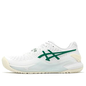 ASICS �A�V�b�N�X ���f�B�[�X �X�j�[�J�[ �y(WMNS) ASICS Gel-Resolution 9 'White Pitch Green' 1042A246-101�z �T�C�Y US_W_10
