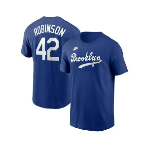 �i�C�L �����Y �V���c �g�b�v�X Men's Jackie Robinson Royal Brooklyn Dodgers Cooperstown Collection Fuse Name Number T-Shirt Royal