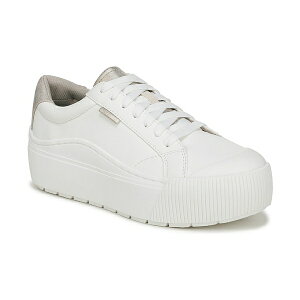 hN^[EV[ fB[X Xj[J[ V[Y Women's Time Off Max Platform Sneakers White/Gold Faux Leather