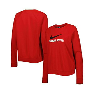 �i�C�L ���f�B�[�X �J�b�g�\�[ �g�b�v�X Women's Red Canada Soccer Lockup Varsity Raglan Pullover Sweatshirt Red