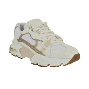 QX fB[X Xj[J[ V[Y Women's Carrli Sporty Chunky Lace-Up Sneakers White/Gold Multi