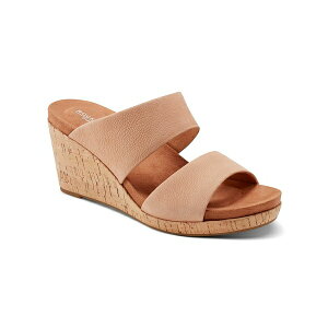 bN|[g fB[X Xb|E[t@[ V[Y Women's Briah II Slide Slip-On Wedge Sandals Beige Leather