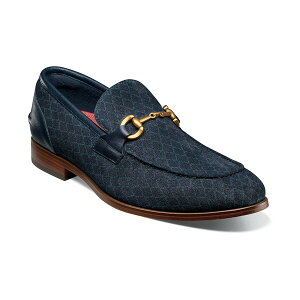 ステイシーアダムス メンズ スリッポン・ローファー シューズ Men's Brinkley Moc Toe Metal Bit Slip On Shoe Navy