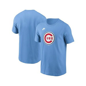 �i�C�L �����Y �V���c �g�b�v�X Men's Light Blue Chicago Cubs Cooperstown Collection Team Logo T-Shirt Light Blue