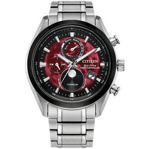 V`Y Y uXbgEoOEANbg ANZT[ Men's Tsuki-yomi A-T Chronograph Sport Luxury Eco-Drive Silver-Tone Titanium Bracelet Watch 43mm Silver-tone