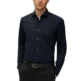ヒューゴボス メンズ シャツ トップス Men's Slim-Fit Easy-Iron Dress Shirt Black