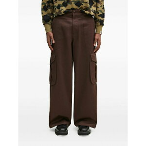 �P���]�[ �����Y �J�W���A���p���c �{�g���X Cotton cargo trousers Brown