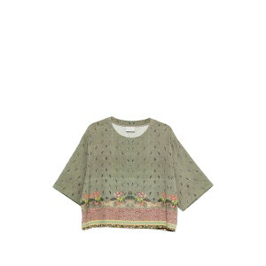 �s�G�[�������C�E�}�V�A ���f�B�[�X �V���c �g�b�v�X Adanastr floral print top Green
