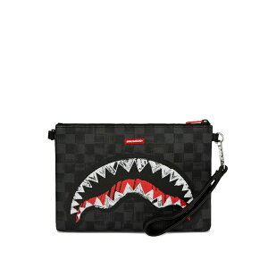 �X�v���[�O�����h �����Y �r�W�l�X�n �o�b�O Check-pattern logo-detail clutch bag Black