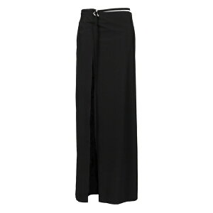 �w���I�b�g�G�~�� ���f�B�[�X �X�J�[�g �{�g���X Wrap-front split skirt Black