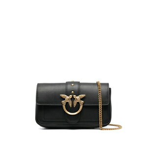 �s���R ���f�B�[�X �V�����_�[�o�b�O �o�b�O Love one pocket leather crossbody bag Black