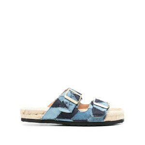 �}�l�r ���f�B�[�X �T���_�� �V���[�Y Jeans raffia espadrilles Blue