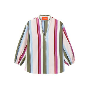 ���E�_�u���E�W�F�C ���f�B�[�X �V���c �g�b�v�X Jackie striped balloon-sleeve blouse Neutrals