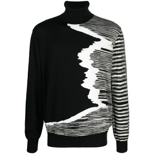 �~�b�\�[�j �����Y �j�b�g&�Z�[�^�[ �A�E�^�[ Stripe-pattern roll-neck jumper Black
