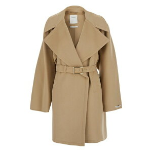�X�|�[�c�}�b�N�X ���f�B�[�X �R�[�g �A�E�^�[ Belted virgin wool oversized coat Neutrals