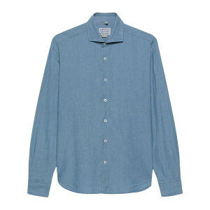 �I���A�� �����Y �V���c �g�b�v�X M䩘Rlange-effect cotton shirt Blue