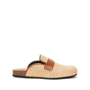 J.W.�A���_�[�\�� ���f�B�[�X �T���_�� �V���[�Y Penny-slot raffia mules Neutrals