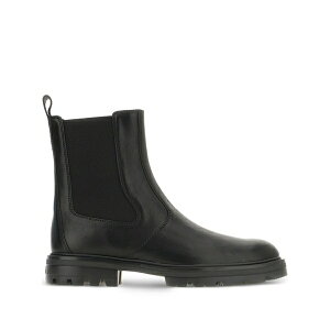 �z�[�K�� �����Y �u�[�c �V���[�Y Elastic-panel leather boots Black