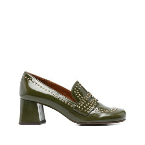 �`�G�~�n�� ���f�B�[�X �p���v�X �V���[�Y 60mm muleah studded block-heel pumps Green
