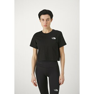 m[XtFCX fB[X TVc gbvX SIMPLE DOME CROPPED SLIM TEE - Print T-shirt - tnf black