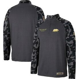 コロシアム メンズ ジャケット＆ブルゾン アウター Cal Bears Colosseum OHT Military Appreciation Long Range Raglan QuarterZip Jacket Charcoal