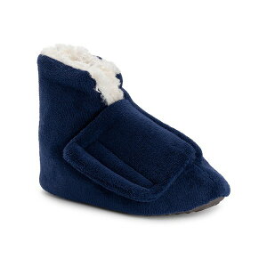 NNX Y T_ V[Y Men's Softones By Adjustable Shearling Bootie Slippers, Navy, M (9-10.5) Navy