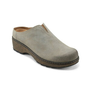 A[X fB[X T_ V[Y Women's Kolia Round Toe Slip-On Casual Heeled Mules Taupe Suede